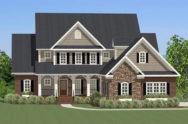 image of 2 story colonial house plan 9325